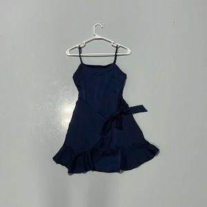Navy Casual Dress with Side Tie